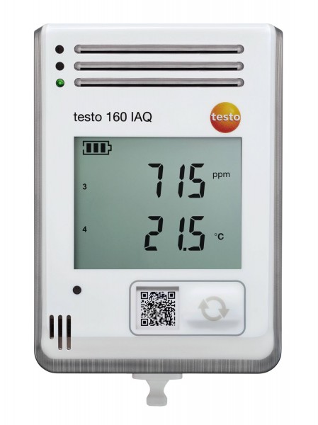 testo 160 IAQ (0572 2014) - WiFi-логгер данных с дисплеем и встроенными сенсорами температуры, влажности, CO2 и атмосферного давления